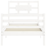 Bed Frame without Mattress White Single Solid Wood 3194407