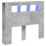 LED Headboard Concrete Grey 120x18.5x103.5 cm Engineered Wood 837340