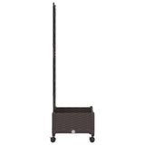 Garden Planter with Trellis&Wheels Brown 40 x 40 x 131.5 cm PP 3422934