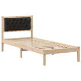 Bed Frame with Headboard Black 90 x 190 cm Solid Pine Wood 878226