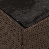Cushion Box with Storage Brown 50 x 50 x 50 cm Poly Rattan 365409