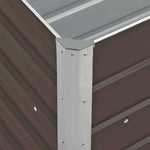 Garden Raised Bed Galvanised Steel 240x40x77 cm Brown 47042