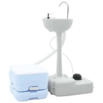 Camping Toilet 2 pcs Blue and White 50.5 x 33 x 103 cm 42001434