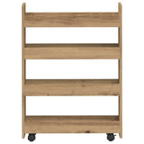 Narrow Storage Trolley 4 Tier Artisian Oak Engineered Wood 855267
