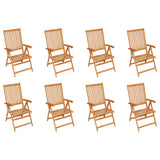 Garden Chair Set of 8 Teak Solid Teak wood Standard Foldable 3072540