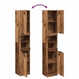 Bathroom Cabinet Old Wood 32x34x188.5 cm Engineered Wood 856943