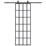 Sliding Door with Hardware Set Black 76x205 cm ESG Glass 3375793