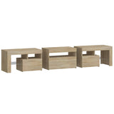 TV Cabinet with LED Lights Sonoma Oak 200x36.5x40 cm 3152812