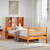 Bookcase Bed without Mattress Wax Brown 90x190 cm Single Solid Wood 3321910