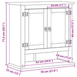 Bathroom Wall Cabinet Corona 70x33x71.5 cm Solid Wood Pine 4013406