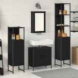 Bathroom Furniture Set with Door 4 pcs Black 33 x 33 x 185.5 cm 3334435