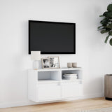 TV Wall Cabinet with LED Lights White 80x31x45 cm 852327