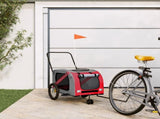 Pet Bike Trailer Red and Grey Oxford Fabric and Iron 93901