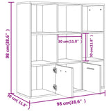 815447 Book Cabinet Smoked Oak 98x30x98 cm