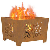 Fire Pit Brown 60 x 60 x 40 cm Weathering steel 858915