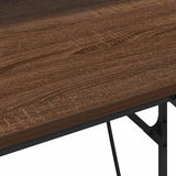 Desk with Shelf Brown Oak 100 x 50 x 86.5 cm Engineered Wood 859399