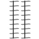 Wall-mounted Wine Racks for 18 Bottles 2 pcs Black Iron 289562
