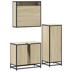 ZNTS 3 Piece Bathroom Furniture Set Sonoma Oak Engineered Wood 3301046