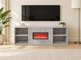 Electric Fireplace Concrete 100 x 37 x 45.5 cm Engineered wood 8020978