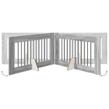 Foldable Dog Gate with Stands 6 pcs Grey Sonoma 602 cm 892124