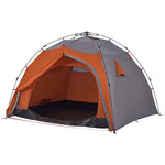 ZNTS Camping Tent Dome 4-Person Grey and Orange Quick Release 4004244