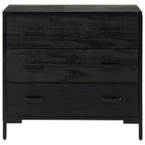Chest of Drawers Black 75x35x70 cm Solid Pinewood 349926