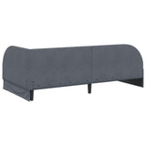 Corner Bed Frame Dark Grey 100 cm x 200 cm Velvet 42016657