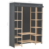 Wardrobe Grey 135x40x170 cm Fabric 248197