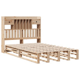 Bookcase Bed without Mattress 135x190 cm Double Solid Wood Pine 3323983
