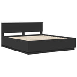 Bed Frame with Headboard Black 180 x 200 cm Engineered Wood 3408139