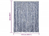 Insect Curtain Blue and White 118x220 cm Chenille 315128