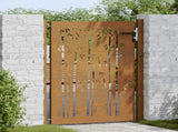 Garden Gate 100x125 cm Corten Steel Bamboo Design 153240