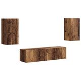 TV Cabinet Set 4 pcs Old Wood Engineered Wood 3409157