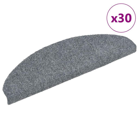 ZNTS Stair Mats Self-adhesive 30 pcs Light Grey 65x21x4 cm 3365658