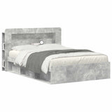 Headboard Cabinet with Storage Concrete Grey Engineered Wood 8001276