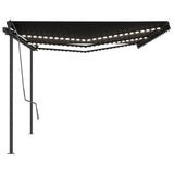 Manual Retractable Awning with LED 6x3.5 m Anthracite 3070284
