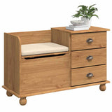 Storage Bench ASKIM Brown 100 x 39 x 62 cm Solid Pine Wood 4105439