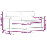 2-Seater Sofa Dark Grey 140 cm Microfibre Fabric 349223