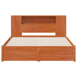 Bed Frame with Storage Headboard Wax Brown 140 x 190 cm 3423794