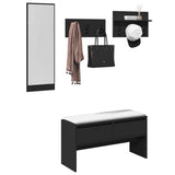 4 Piece Hallway Furniture Set Black Engineered Wood 847920