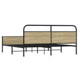Metal Bed Frame without Mattress Sonoma Oak 200x200 cm 3318698