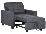 Linen-Look Single Chair Bed - Grey T3398P329985