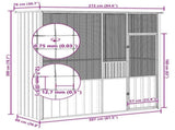 Bird Cage Grey 215x78x200 cm Galvanised Steel 172345