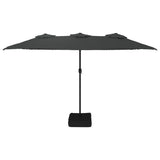Double-Head Garden Parasol with LEDs Anthracite 449x265 cm 362955