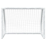 Kids' Football Goals 2 pcs with Ball White 64x35x48 cm Metal 4008436