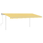 ZNTS Manual Retractable Awning with LED 5x3.5 m Yellow and White 3070063