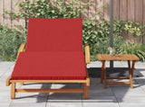 Sun Lounger 2 pcs Red Solid Acacia Wood 3325183
