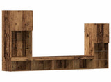 TV Cabinet with LED Strip Lights 4 pcs Old wood Engineered wood 3334389