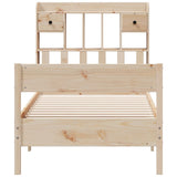 Bookcase Bed without Mattress 75x190 cm Small Single Solid Wood Pine 3323050