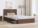 Bed Frame Brown Oak and Silver 90 x 200 cm Engineered Wood 3411347